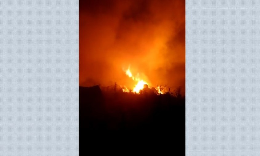Fogo em serra de Santo Antônio da Alegria chega ao quarto dia